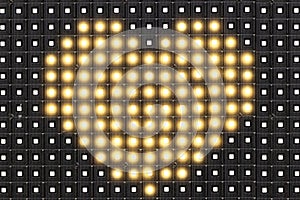 Dots matrix led diplay with illuminated symbol of heart