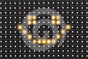 Dots matrix led diplay with illuminated symbol of smile face