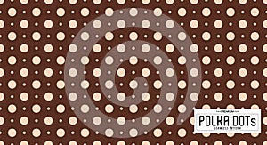 Dots pattern vector. Polka dot background. Seamlles polka dots abstract background. Dot pattern print. Panorama view. Vector
