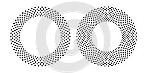 Dots Patterns for Decorative Round Frames. Circular Design Elements Set