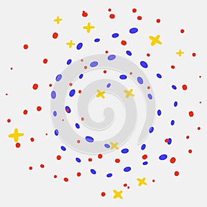 Dots and stars confetti seamless pattern illustration
