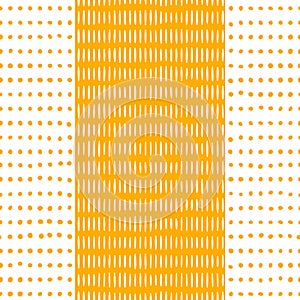 Dots and Stripes Yellow Seamless Pattern