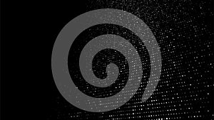 Dots texture with noise effect. Abstract halftone background. Vector glitch backdrop. Digital screen with matrix or binary code