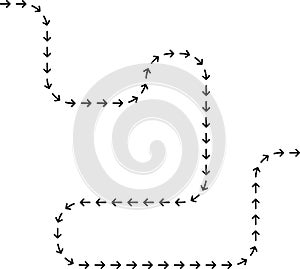 arrow-guided snake path