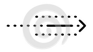 Dotted arrow pointing right progression icon , vector design Generative AI