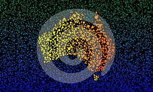Dotted Australian map. fire danger concept