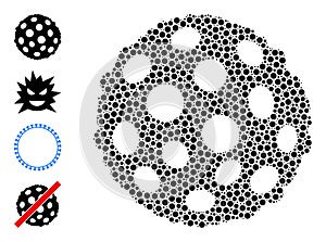 Dotted Bacterium Spore Mosaic of Round Dots with Other Icons