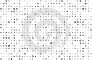 Dotted bckground with circles, dots, point different size, scale. Halftone pattern.