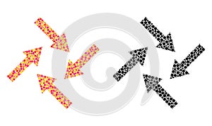 Dotted Centripetal Arrows Mosaic Icons