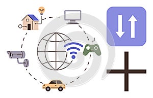 Connected Devices Within Internet Network Highlighting Smart Home and Technology Integration