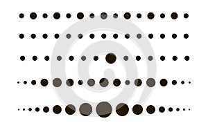 Dotted circle line set. Dot black colored. Flat design. Vector