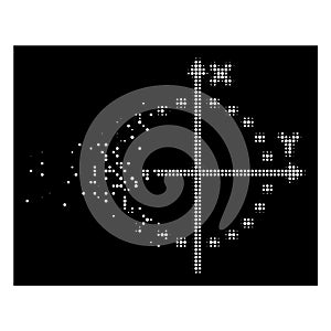 Bright Dissolved Pixel Halftone Dotted Circle Plot Icon