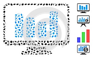 Dotted Collage Bar Chart Monitoring