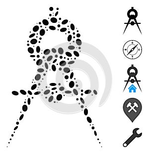 Dotted Collage Compasses