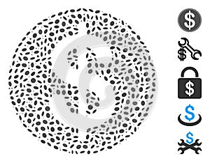 Dotted Collage Dollar Coin