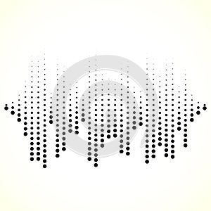 Dotted equaliser equalizer, EQ lines. Vertical dots.