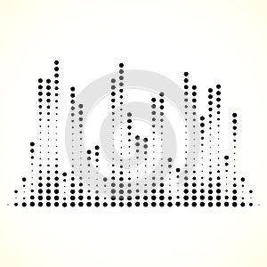 Dotted equaliser equalizer, EQ lines. Vertical dots.
