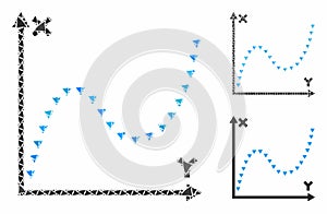 Dotted function graph Composition Icon of Bumpy Elements