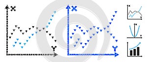 Dotted Functions Plot Mosaic Icon of Circles
