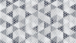 Dotted geometric 3D seamless pattern with cubes, dotty boxes blocks vector background, architecture and construction, wallpaper