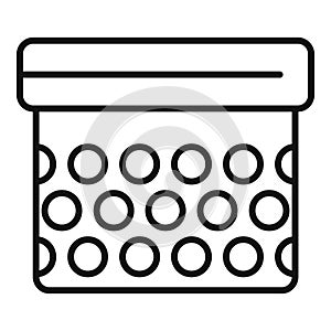 Dotted gift box icon outline vector. Offer party package