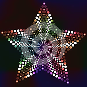 Dotted glossy star with bright colors