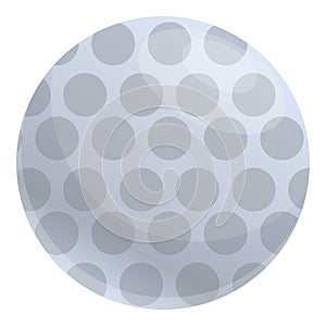 Dotted golf ball icon, cartoon style