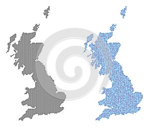 Dotted Great Britain Map Abstractions