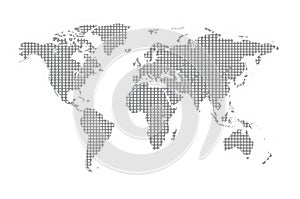 Dotted Grey World Map Vector