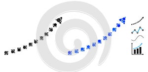 Dotted Growth Trend Composition Icon of Circles