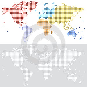 Dotted halftone Vector map of the world