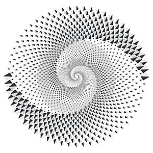 Dotted Halftone Vector Spiral Color Pattern or Texture