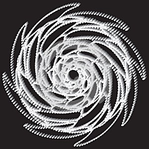 Dotted Halftone Vector Spiral Pattern or Texture with Ellipses