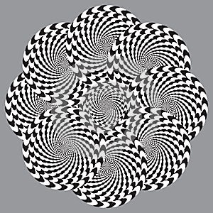 Dotted Halftone Vector Spiral Pattern or Texture with Ellipses