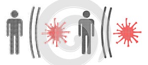 Dotted Halftone Virus Shield Icon