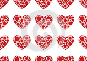 Dotted hearts seamless isolated