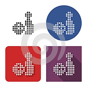 Dotted icon of bowling in four variants photo