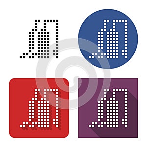 Dotted icon of gas-distribution station in four variants