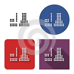 Dotted icon of termal or nuclear power plant in four variants
