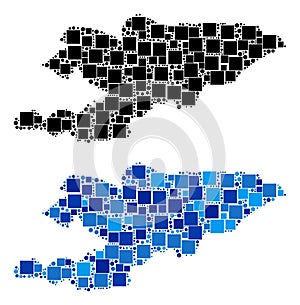 Dotted Kyrgyzstan Map with Blue Variant photo