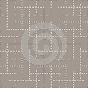 Dotted lines grey seamless vector pattern.