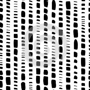 Dotted lines hand drawn vector seamless pattern.