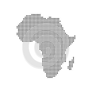 Dotted Map of the African continent. Vector illustration