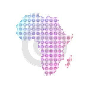 Dotted Map of the African continent vector illustration