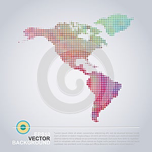 Dotted Map Design - Colorful Map of America