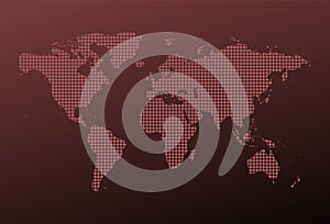 Dotted map in flat design.