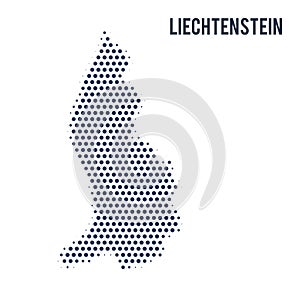 Dotted map of Liechtenstein isolated on white background.