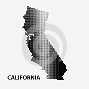 Dotted map of the State California. Vector illustration