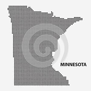 Dotted map of the State Minnesota. Vector illustration