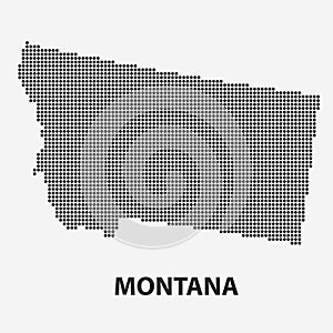 Dotted map of the State Montana. Vector illustration